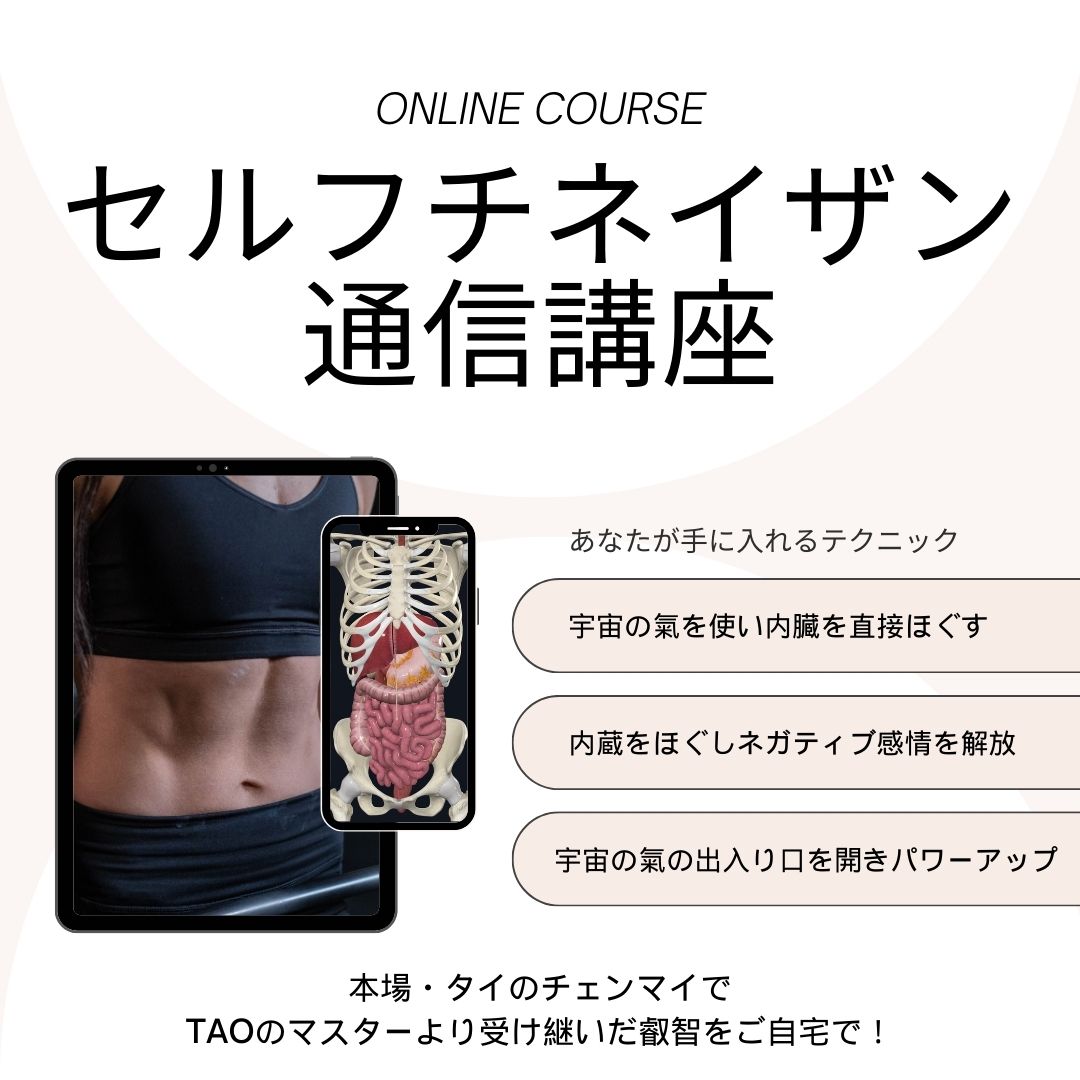 【中級レベル】セルフ・チネイザン通信講座　宇宙の氣を使った内蔵の感情リリース・セルフケア（自習コース）